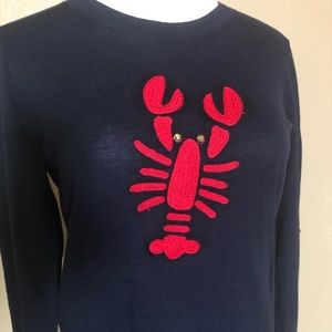 NWT J.Crew Navy Lobster Sweater Size Small